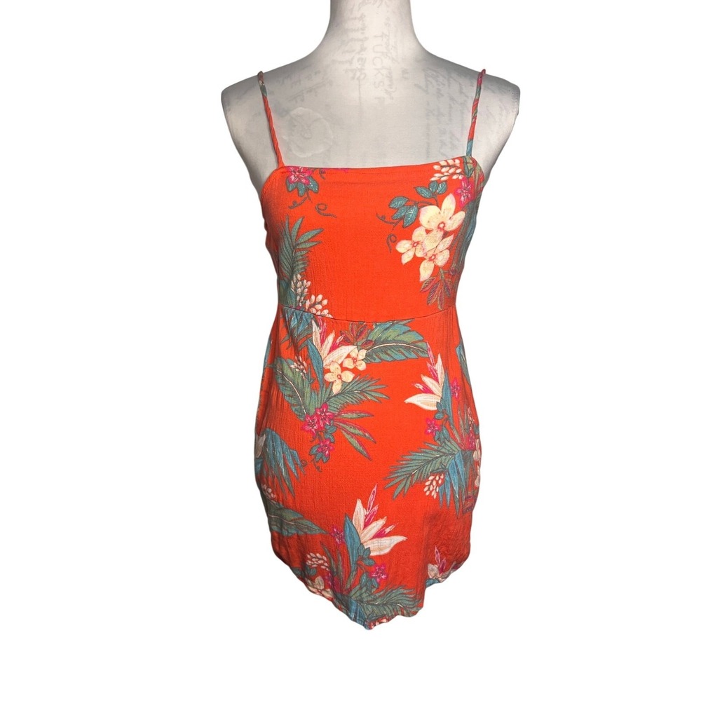 Wild Fable Womens Size M Gauzy Tropical Floral Sleeveless Square Neck Sundress